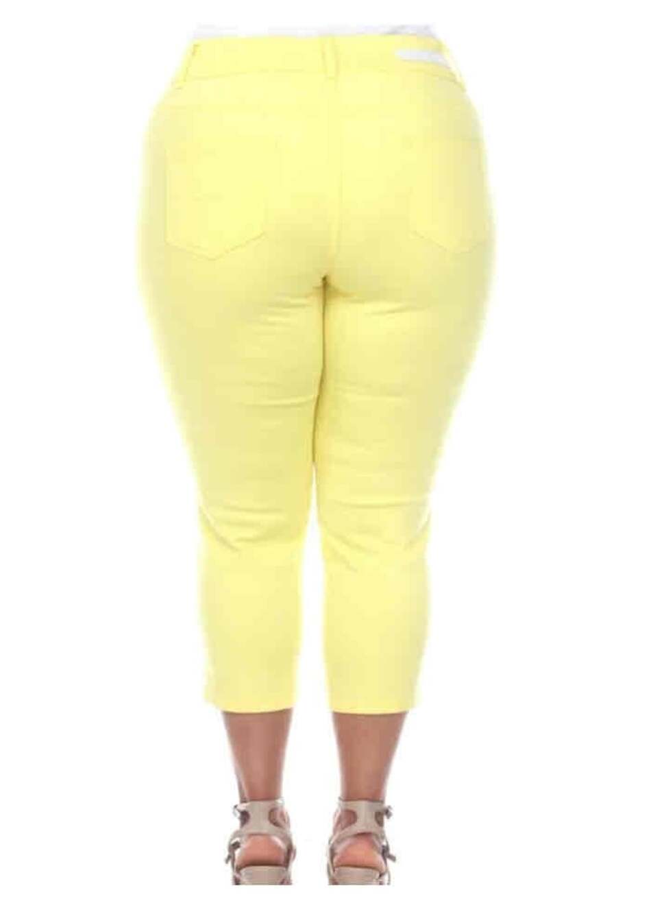 NWT White Mark Women's Yellow Stretch Capri Jeans Size 22 Plus Comfort Fit - Picture 3 of 5